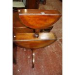 A 19th Century mahogany folding two tier dumb waiter