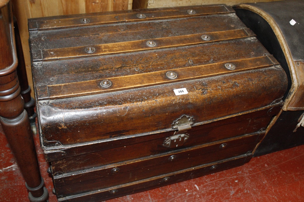 A simulated oak tin trunk 70cm wide