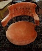 A William IV rosewood and button back tub chair