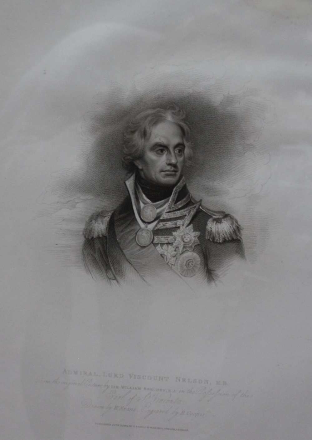 A set of six engravings to include 'George Lord Keith, K. B. K.C. Admiral of the White', 'Vice