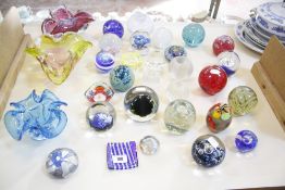 A quantity of assorted paperweights to include Selkirk, Caithness, Mdina and Kosta Boda and other