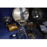 A quantity of silver plate to include salvers etc