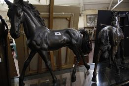 Two bronzed models of stallions 46cm high Best Bid