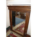 An Edwardian oak overmantel mirror 117cm high, 90cm wide