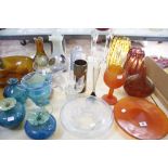 Art glass to include a Dartington 'Studio' vase, Lalique style bowls, Isle of White glass, Mdina