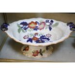 An Ironstone China comport with four matching dishes and four plates (AF)
