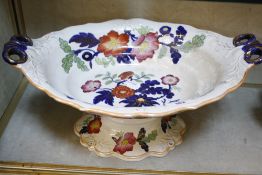 An Ironstone China comport with four matching dishes and four plates (AF)