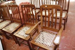 A suite of modern teak furniture made by African Trackwood Company comprising a large trestle