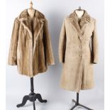 A pale brown faux fur jacket by Astraka of London; together with a beige coloured 1970s sheepskin