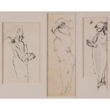 Jules Pascin (1885-1930) Three Women Pen and ink on paper, Overall size 15.3cm x 9.5cm; 21cm x 7.