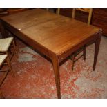 A mid 20th century hardwood dining table 142cm length & A 20th Century cherrywood record unit,