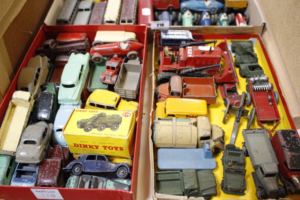A collection of play worn Dinky die cast toys