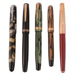 Parker, Duofold, Geometric, a green and black fountain pen  Parker, Duofold, Geometric, a green