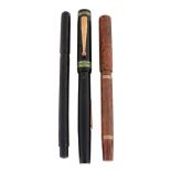 Mabie Todd & Co., Swan, a black and green fountain pen  Mabie Todd  &  Co., Swan, a black and