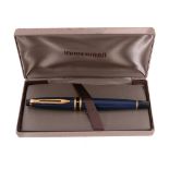 Waterman, a blue lacquer fountain pen, with a blue lacquer cap and barrel  Waterman, a blue
