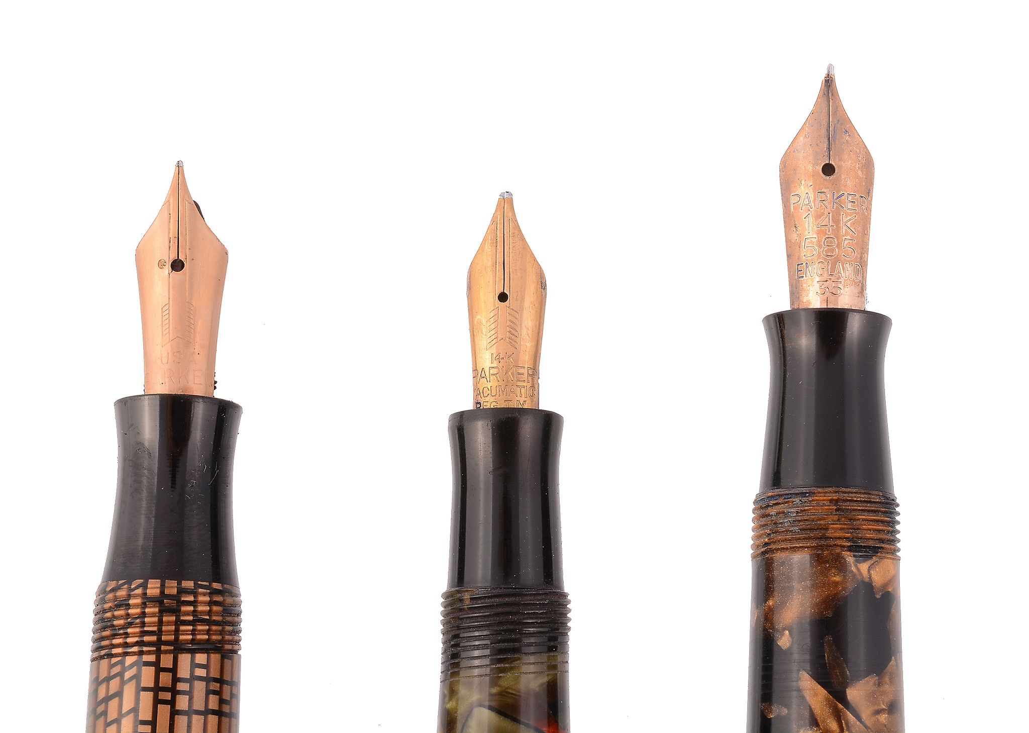 Parker, Vacumatic, golden web, a brown fountain pen  Parker, Vacumatic, golden web, a brown fountain - Image 2 of 2