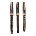 Parker, Duofold, Vacumatic, 'Vacufold', a green and brown fountain pen  Parker, Duofold,
