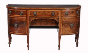 A Regency mahogany and satinwood crossbanded sideboard, circa 1810  A Regency mahogany and satinwood