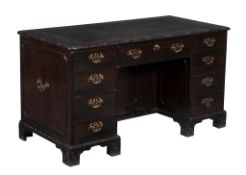 A mahogany desk in mid 18th century style, early 20th century  A mahogany desk in mid 18th century