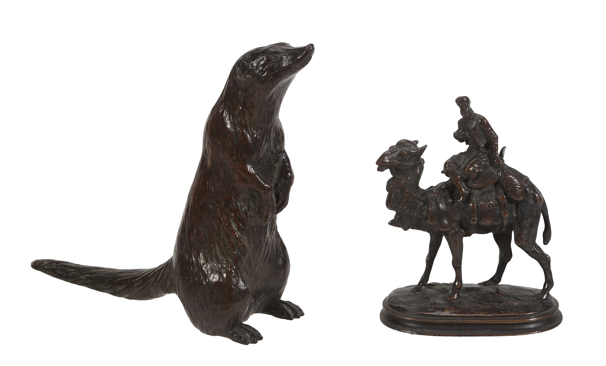 A Continental patinated bronze model of a meerkat, early 20th century  A Continental patinated
