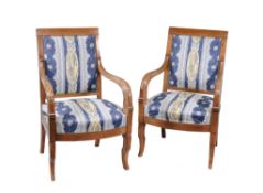 A pair of Louis Philippe mahogany armchairs, circa 1840  A pair of Louis Philippe mahogany