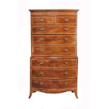 A George III mahogany bowfront chest on chest, circa 1790  A George III mahogany bowfront chest on