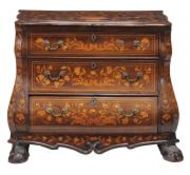 A Dutch marquetry bombe commode , first half 19th century A Dutch marquetry bombe commode , first