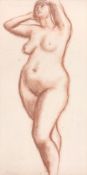 Bernard Meninsky (1891-1950) - A standing nude Red chalk on laid paper Signed in pencil lower left