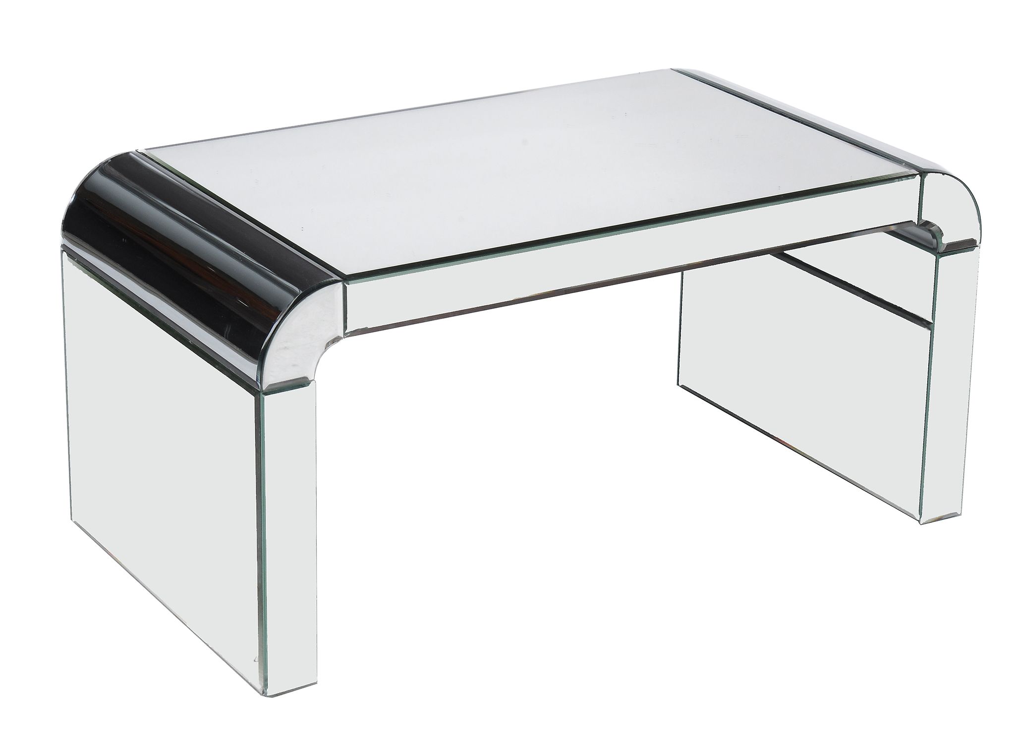 A rectangular coffee table, of recent manufacture, with rounded short ends  A rectangular coffee