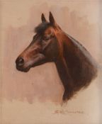 Barrie Linklater (late 20th Century) - Shirley Heights, Epsom Derby winner 1978 Oil on canvasboard