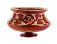 An unusual Maw & Co. ruby lustre footed bowl  An unusual Maw  &  Co. ruby lustre footed bowl,