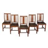 A set of ten Arts & Crafts oak dining chairs , late 19th century  A set of ten Arts  &  Crafts oak