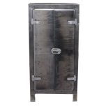 An industrial steel cabinet, late 20th century, aluminium fittings  An industrial steel cabinet,