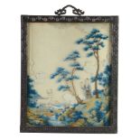A Chinese reverse painting on glass, late Qianlong A Chinese reverse painting on glass, late