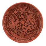 A Chinese Ming-style cinnabar lacquer dish, late 19th or 20th century A Chinese Ming-style