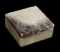 A Chinese jade square box and cover, 19th/20th century A Chinese jade square box and cover, 19th/