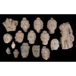 Seven Buddha stucco heads, Gandhara, probably 4th/5th century Seven Buddha stucco heads, Gandhara,