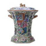 -1 A Cantonese two-handled pot pourri vase and cover, circa 1840-60 -1 A Cantonese two-handled pot