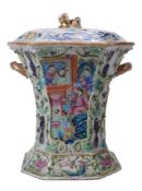 -1 A Cantonese two-handled pot pourri vase and cover, circa 1840-60 -1 A Cantonese two-handled pot