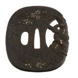 An Iron Tanaka School Style Tsuba of rounded rectangular form An Iron Tanaka School Style Tsuba of