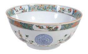 A Chinese Famille Verte bowl, Kangxi, painted in underglaze and coloured... A Chinese Famille