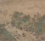 Three Chinese silk paintings, 18th/19th century Three Chinese silk paintings, 18th/19th century, one