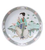 -1 A Chinese Famille Verte Dish, late Qing Dynasty, 19th century -1 A Chinese Famille Verte Dish,