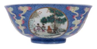 -1 A Chinese famille rose 'medallion' bowl, Daoguang or later -1 A Chinese famille rose '