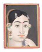 A portrait of a girl, Rajasthan, probably Jaipur, 19th century A portrait of a girl, Rajasthan,