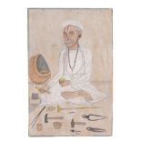 A Hindu Jewellery maker, Company School, Northern India, mid 19th century A Hindu Jewellery maker,