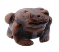 An unusual Chinese wood model of a Toad, probably 19th century An unusual Chinese wood model of a
