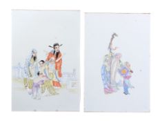 Two Chinese Famille Rose porcelain Plaques, early 20th century Two Chinese Famille Rose porcelain