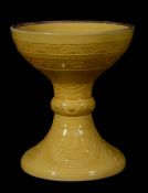 A Chinese archaistic Imperial yellow-glazed ceremonial vessel, Dou A Chinese archaistic Imperial