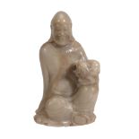 A fine soapstone figure of a Lohan, late 18th century , Qing Dynasty A fine soapstone figure of a